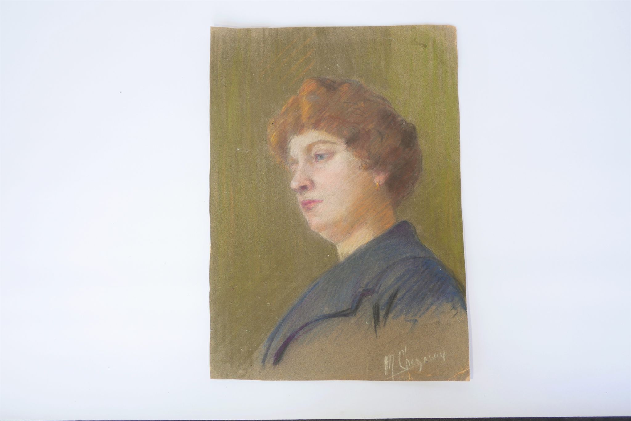 Portrait au pastel vintage