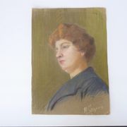 Portrait au pastel vintage