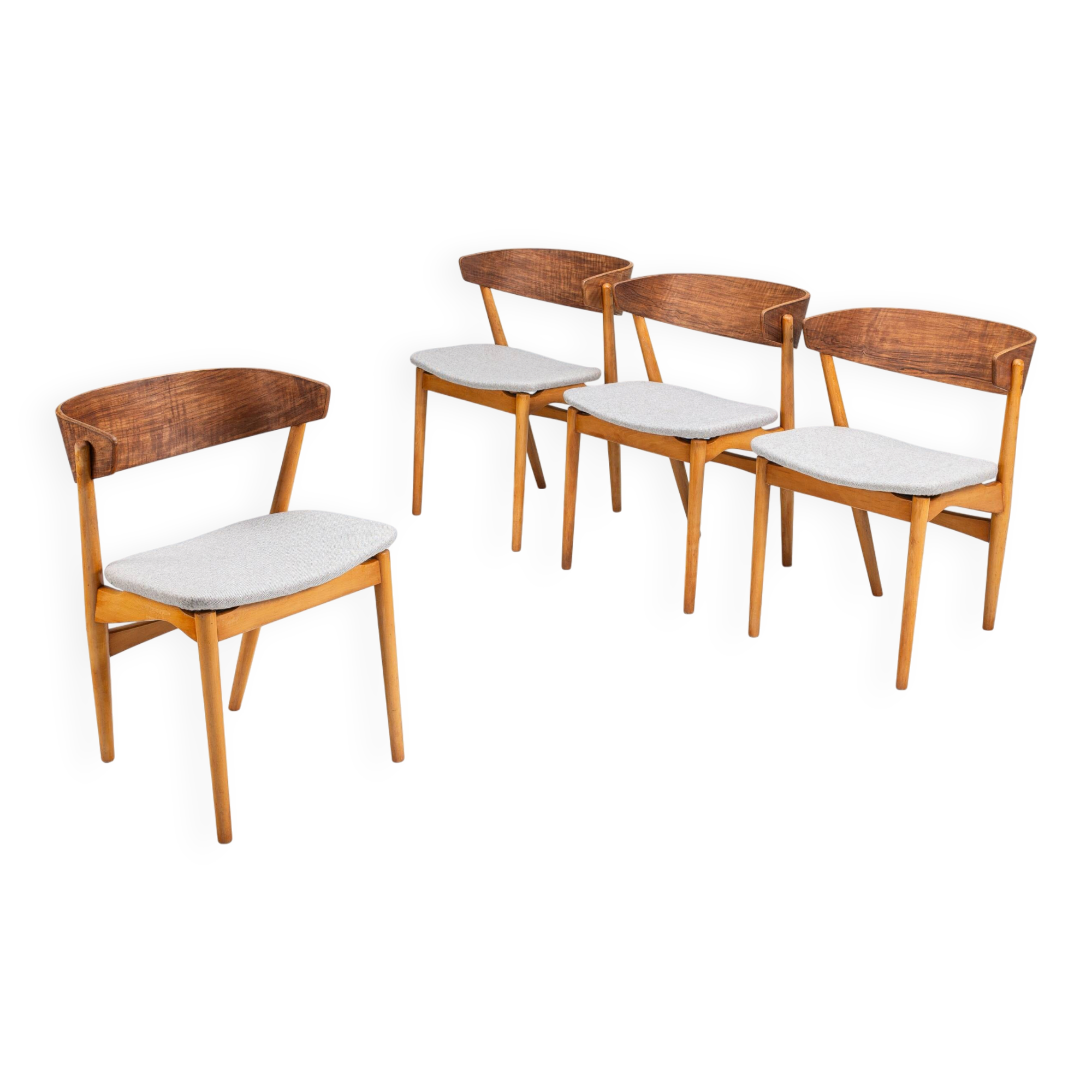 Set of four Helge Sibast No. 7 dining chairs