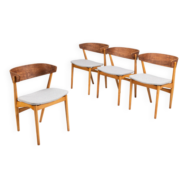 Ensemble de quatre chaises de salle à manger Helge Sibast No. 7
