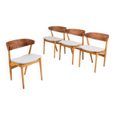 Set of four Helge Sibast No. 7 dining chairs