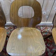 Set of 4 Baumann chairs model Eye in wood, 1950s design.