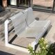 Perforated metal garden bench