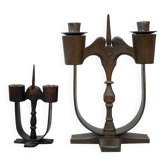 Swedish wooden candleholders from Taserud, 1955, set of 2