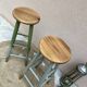 Pair of pine bistro stools