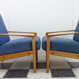 Set of two blue chairs 1960s