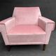 Fauteuil vintage velour  rose