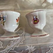 Set of 2 porcelain egg cups by Villeroy and Boch.