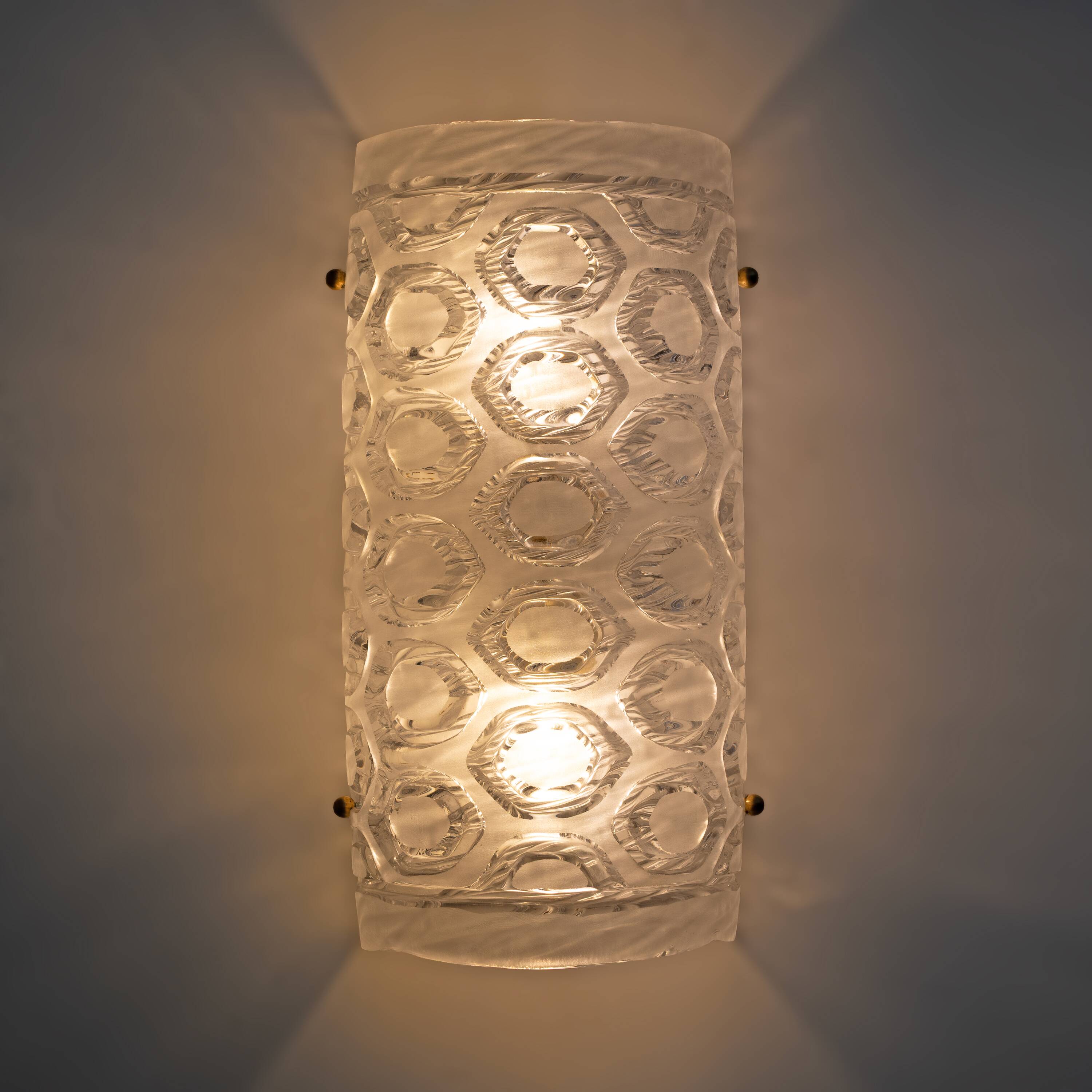 Pair of Modern Italian Murano Glass Textured Wall Sconces