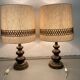 Pair fat lava ceramic curvy organic table lamps, Germany, 1960s