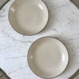 Vintage speckled sandstone plate duos