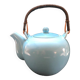 Chinese style teapot in azure blue enameled porcelain work from the 60s and 70s