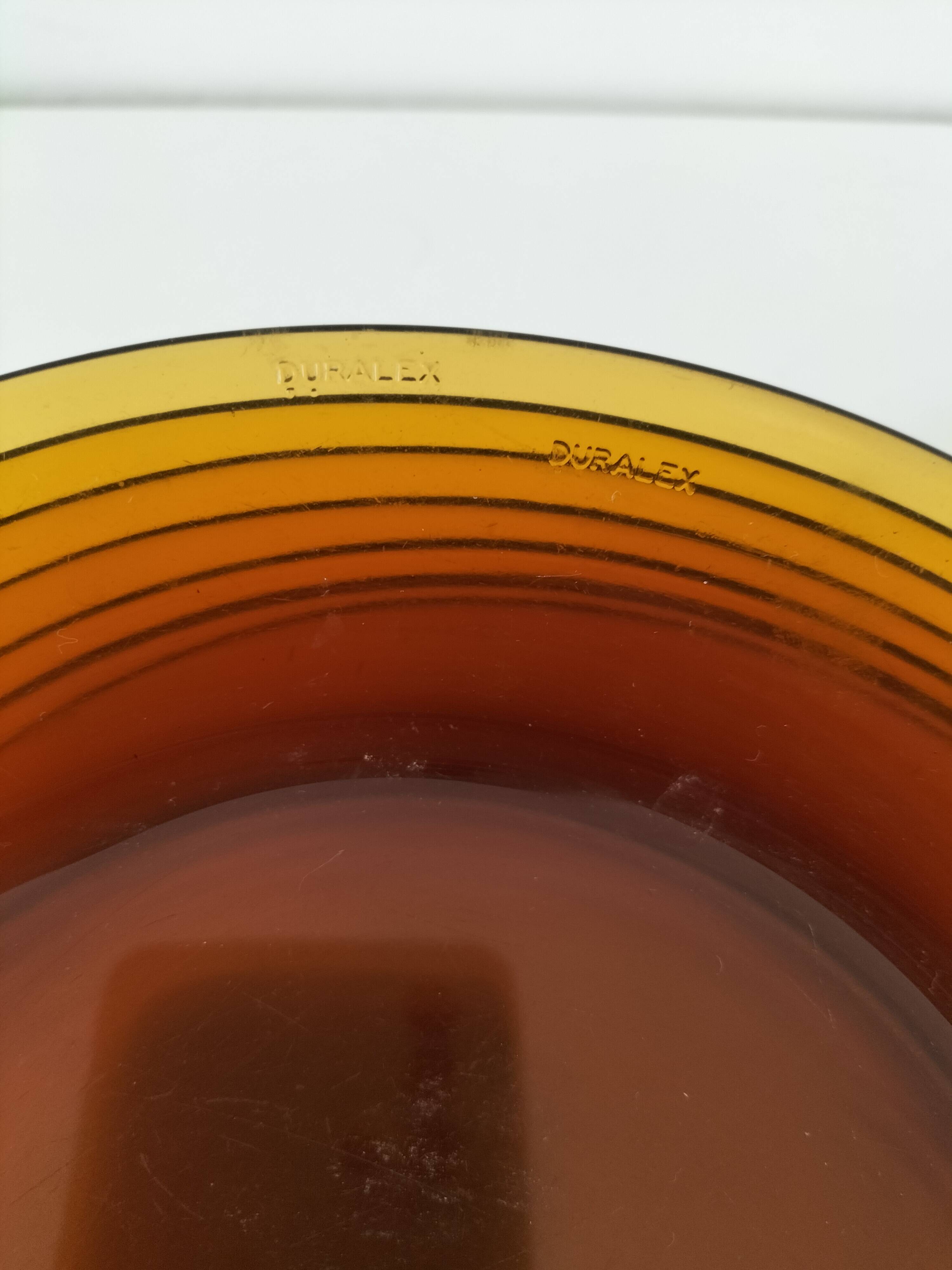7 deep plates Duralex amber glass