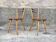 Pair of bistro and bohemian beech chairs, compass feet 1950