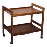 Teak bar trolley with wheels