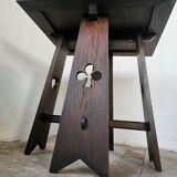 Arts and crafts style oak side table, 1950s