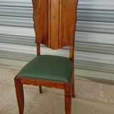Art Deco period solid walnut chairs, set of 6