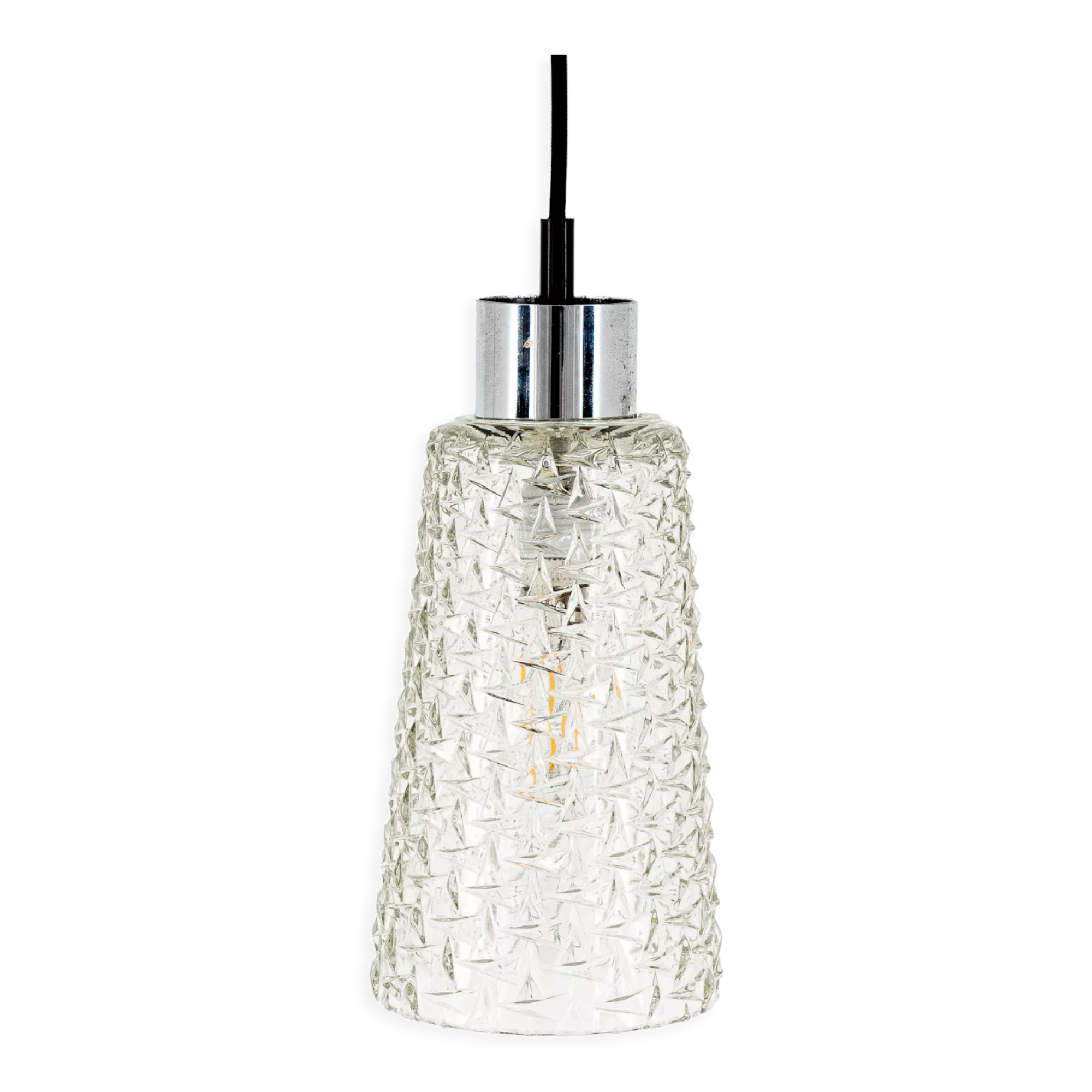 Midcentury pendant lamp in glass 1970s