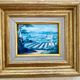 Old Glass Fixed - Provençal Landscape - Signed R. Rossetti - Vintage