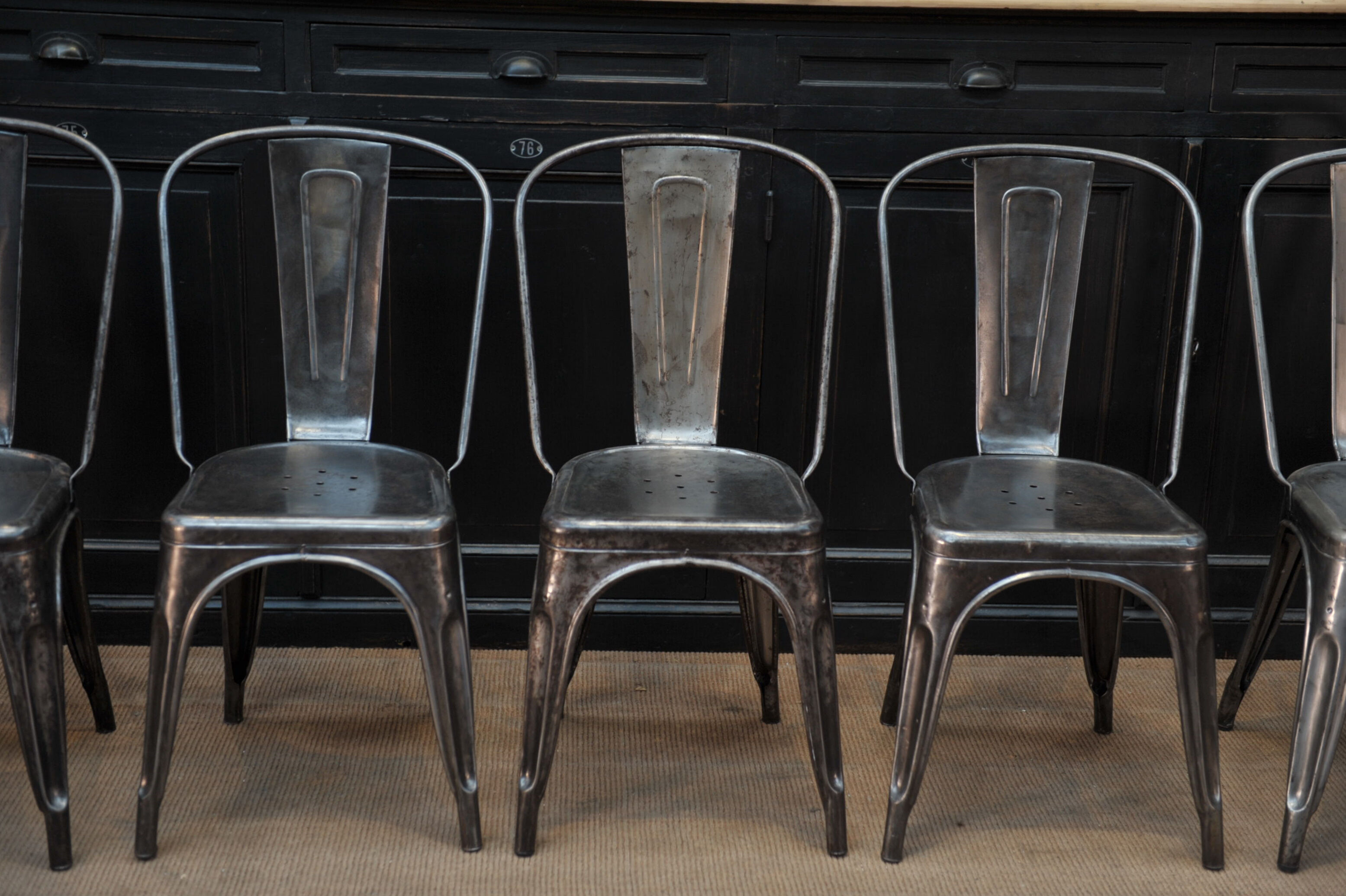 Lot of 6 old Tolix chairs 1950