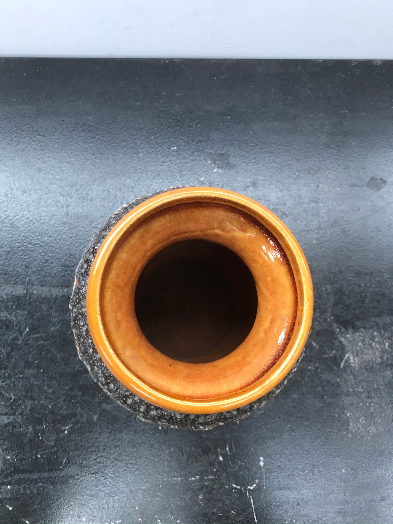 Former beige brown ceramic vase