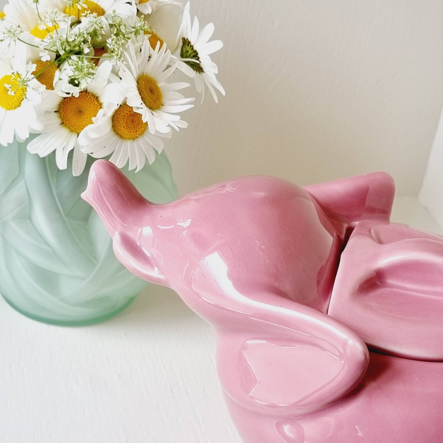 Pink ceramic elephant teapot