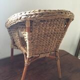 Children's armchair in braided sea rush