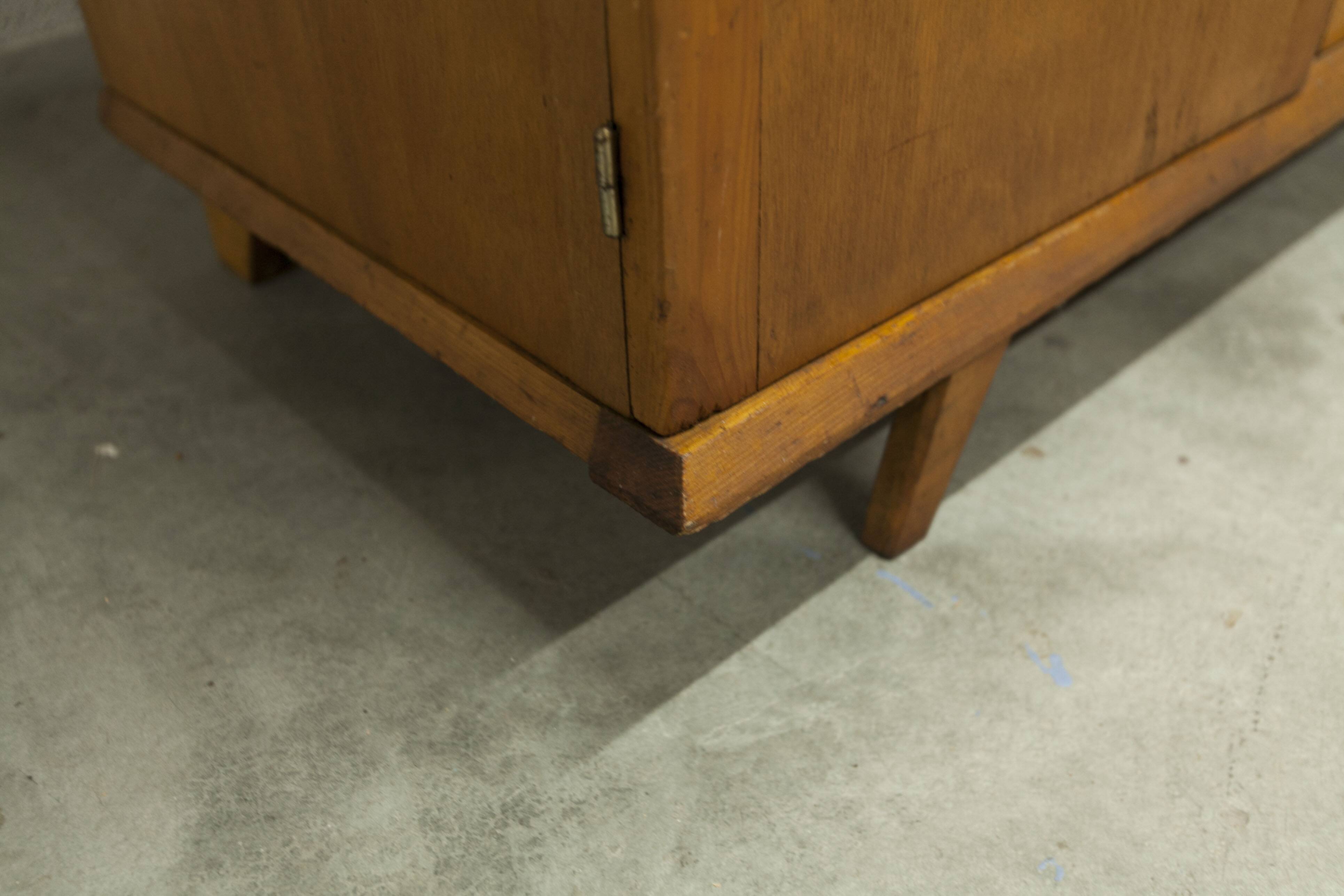 1950s Parisian wardrobe with mirror, 135 x 19 cm