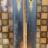 Double wood and glass closet doors