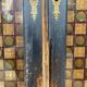 Double wood and glass closet doors