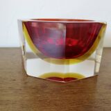 Octagonal vide poche or ashtray Sommerso Murano, design by Flavio Poli, 1970.