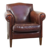 Design armchair made of sheep leather with a clean finish