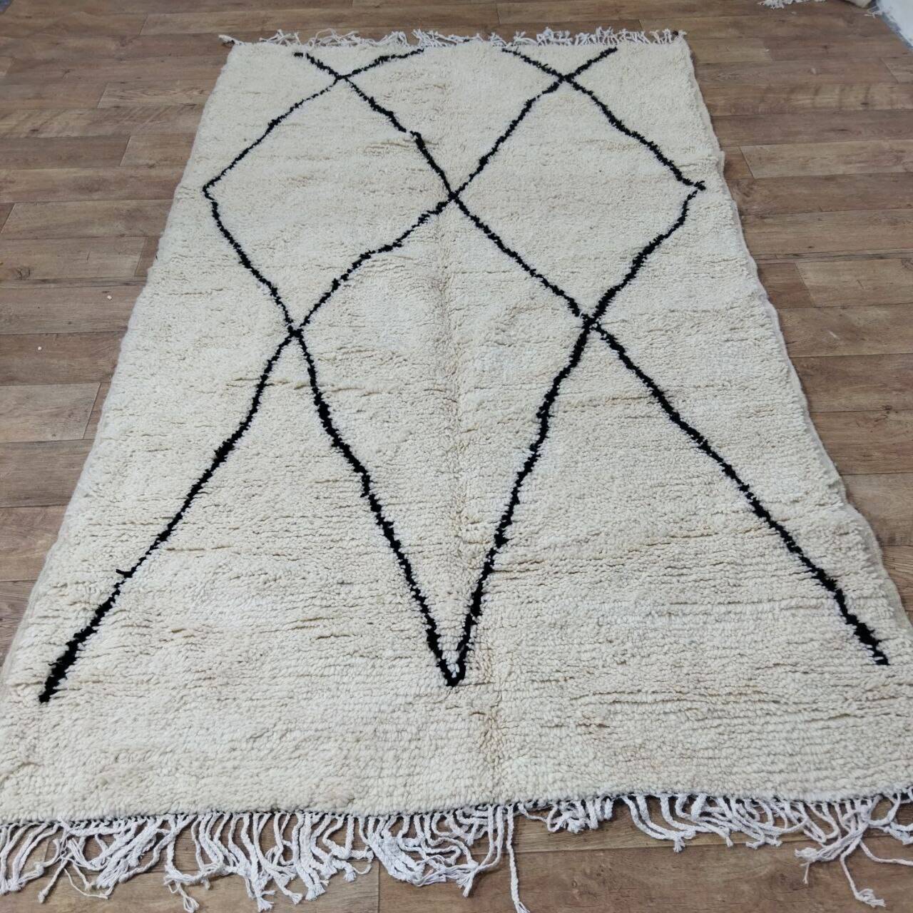 Handmade wool Berber rug 243x143cm