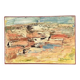 Huile sur toile originale suédoise - 'Komposition' par Yngve Werngren - Signée et datée 1974 - Vintage et encadrée - 53 × 36 cm (20,9" × 14,2")