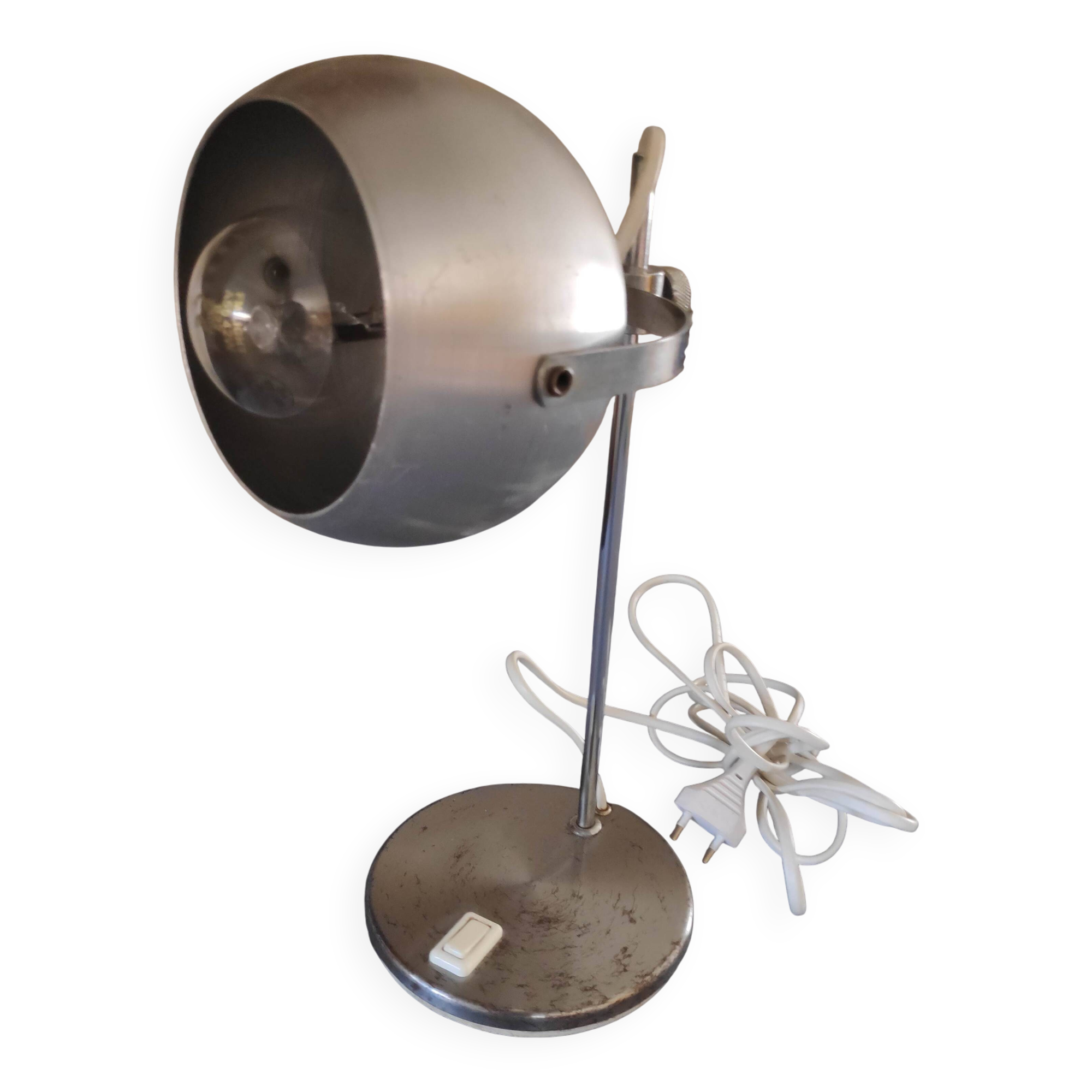 All metal eyeball lamp on stem