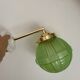 Vintage art deco globe wall light in green glass