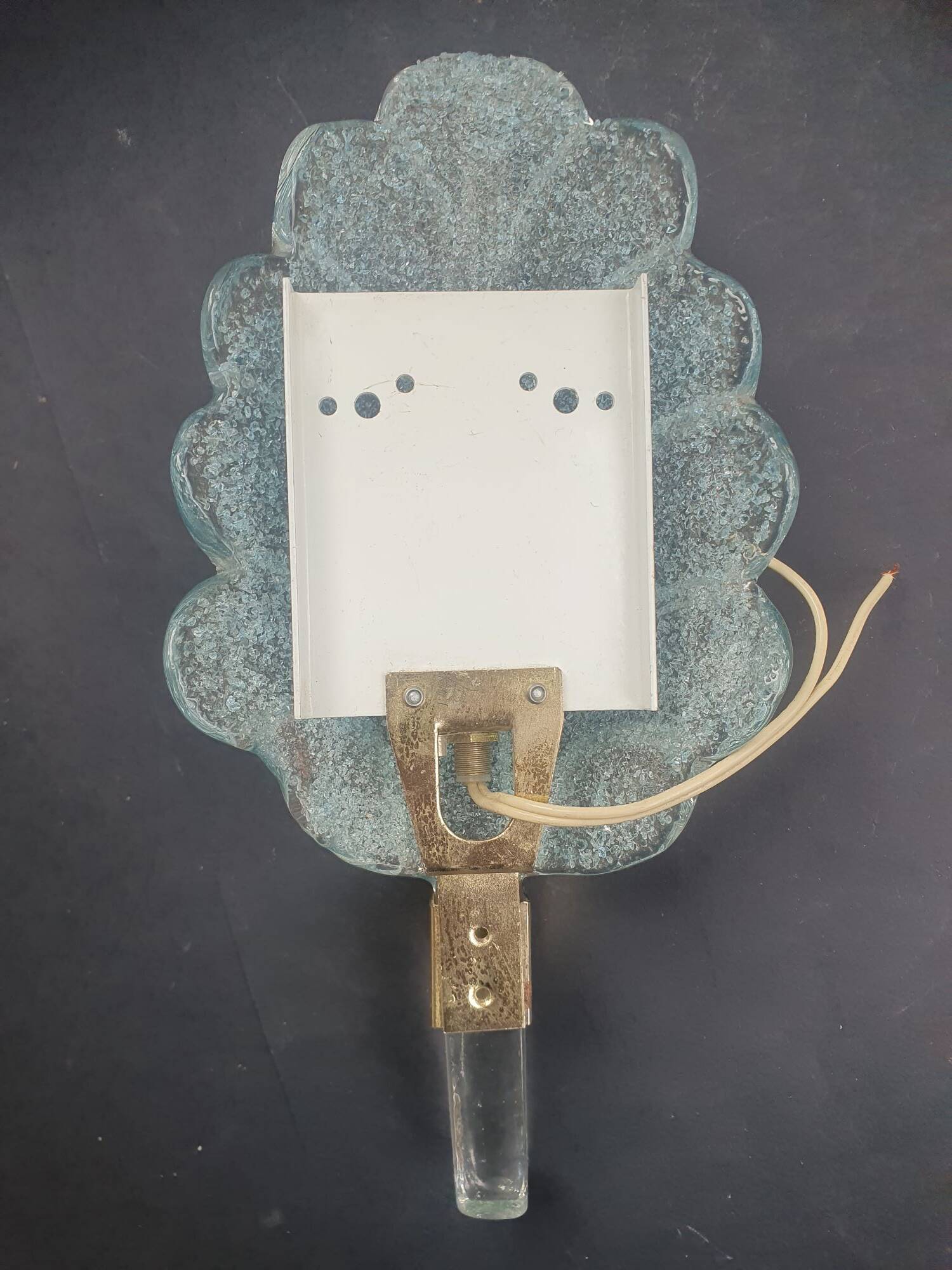 Blue glass wall light from Murano, Italy, 1970.