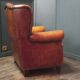 Robust vintage sheepskin armchair