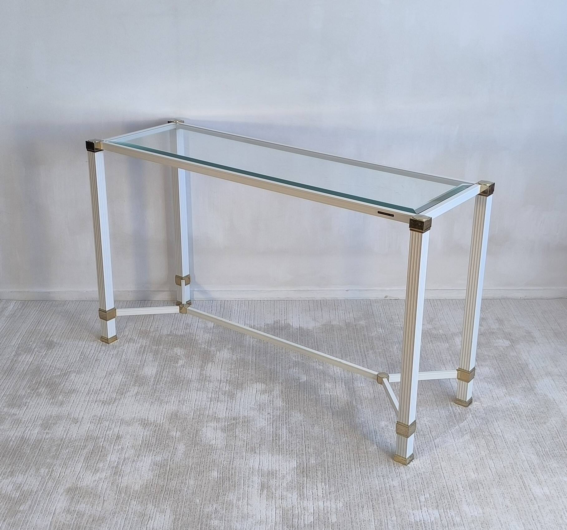 Iconique console à entretoise signée Pierre Vandel Paris
