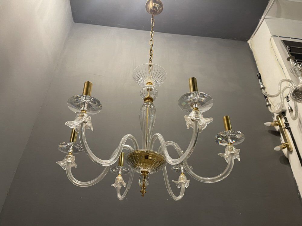 Lustre italien en verre de Murano