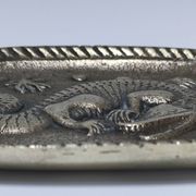 Gold-plated bronze crocodile emptier