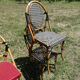 Lot of 4 chairs bistro terrace "Parisian" rattan and braiding