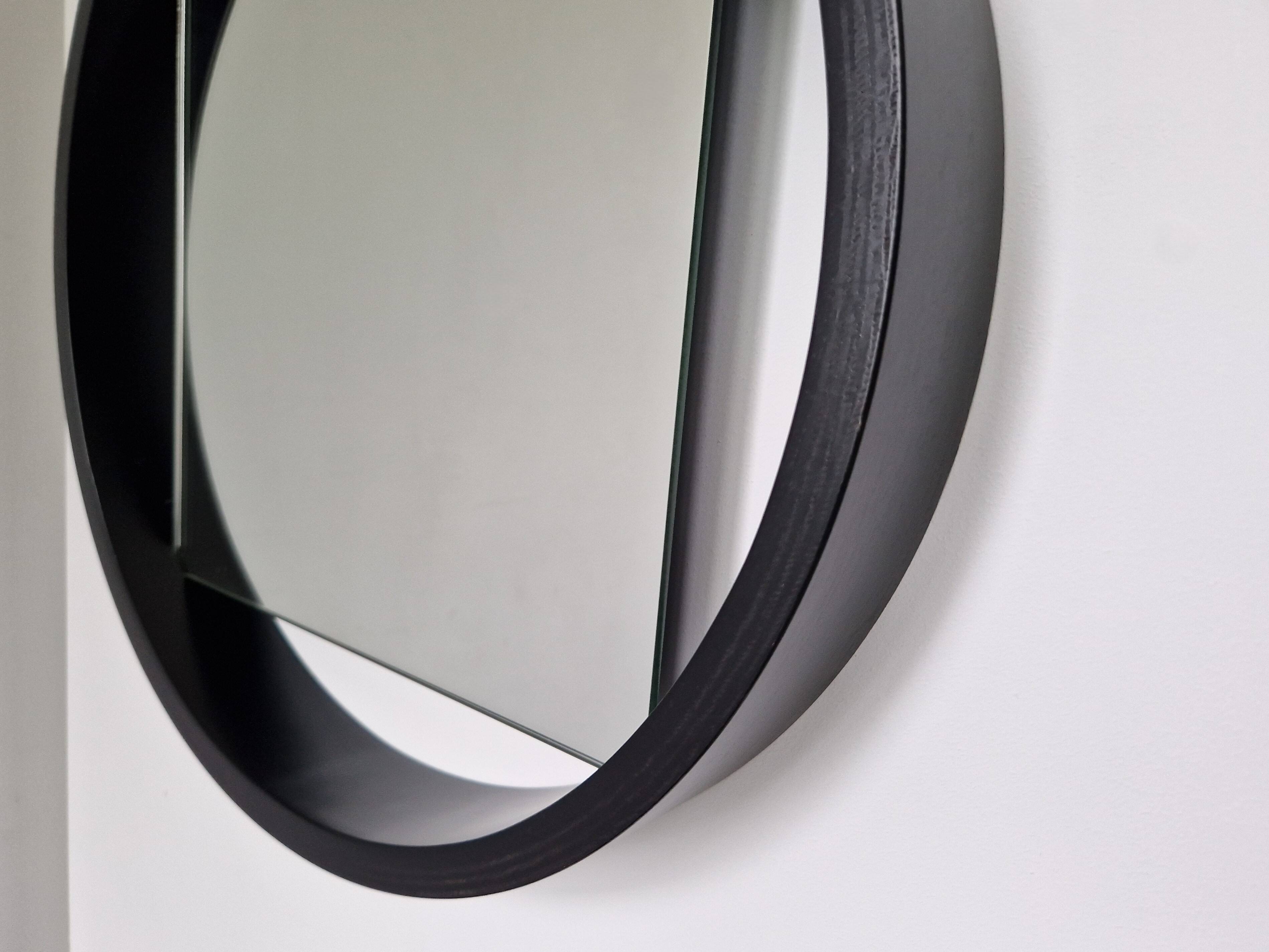 Miroir "DZ84" marron foncé par Benno Premsela pour 't Spectrum, Pays-Bas 1950