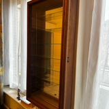 Wall display cabinet - wood - glass and mirror H 107 / W 53 / D 15.5 cm