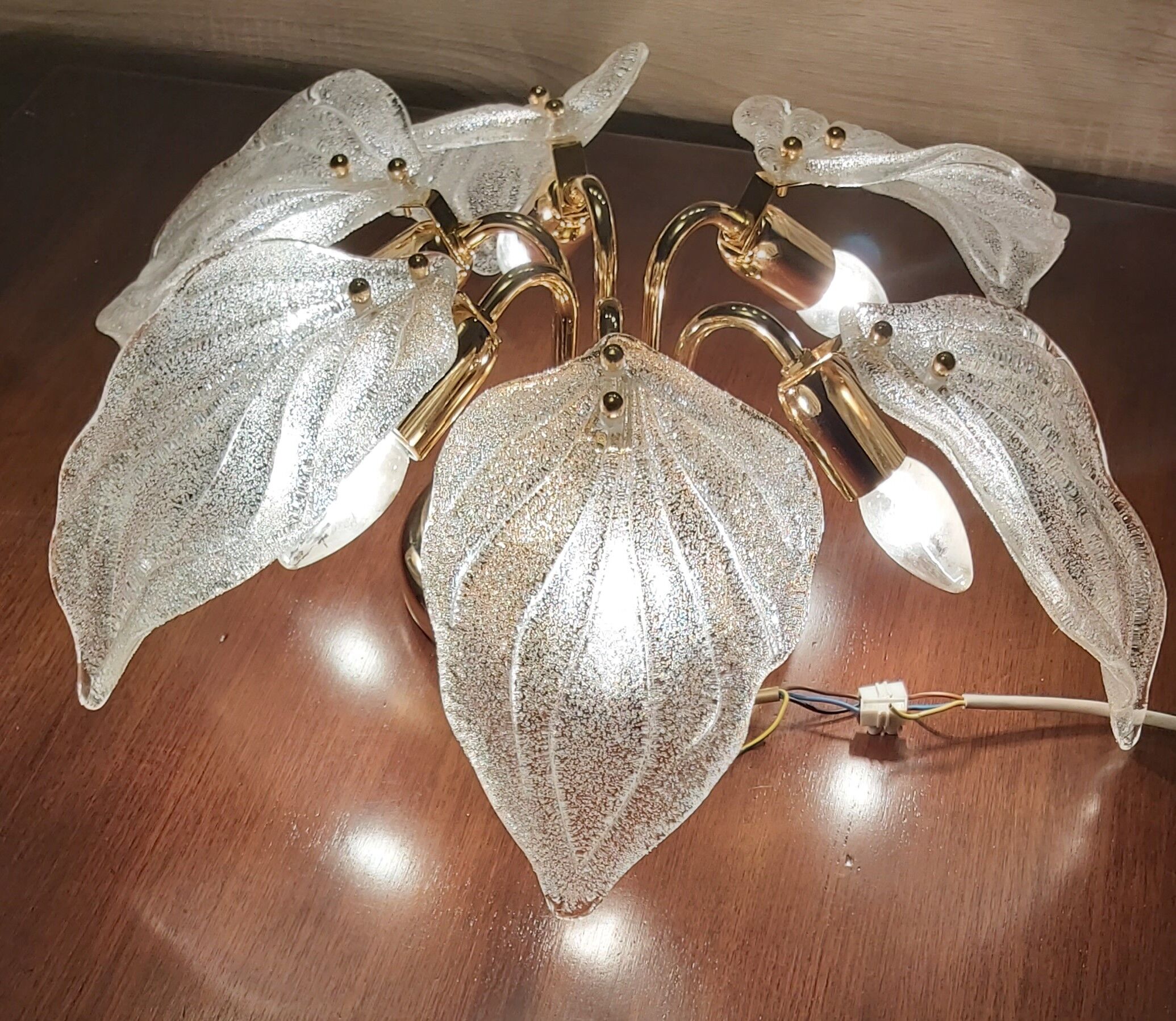 Murano glass ceiling lamp, Navaresi, Italy, 1980s