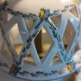 Openwork lamp base from the Malicorne Art pottery