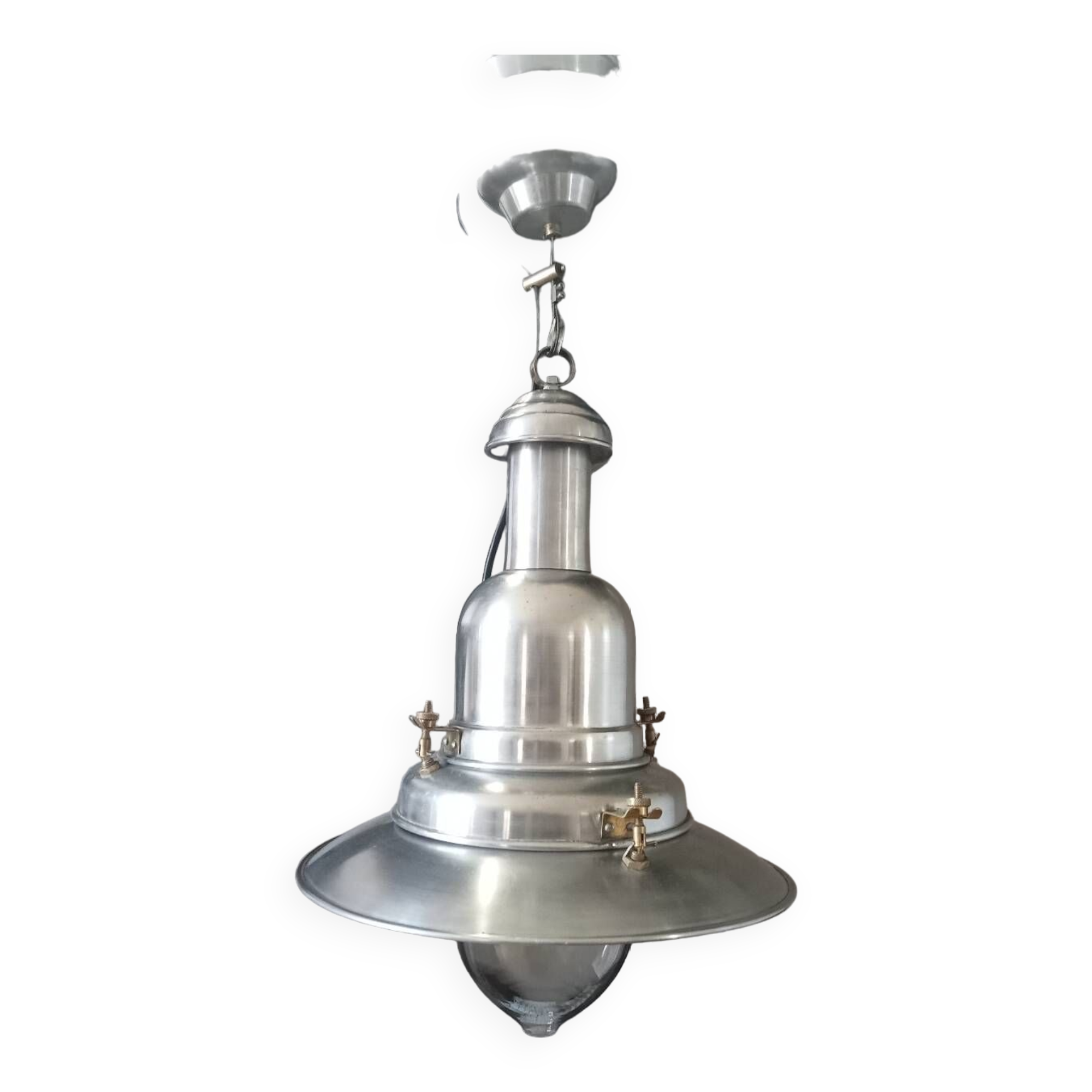 Lustre industriel vintage italien uccello fisherman