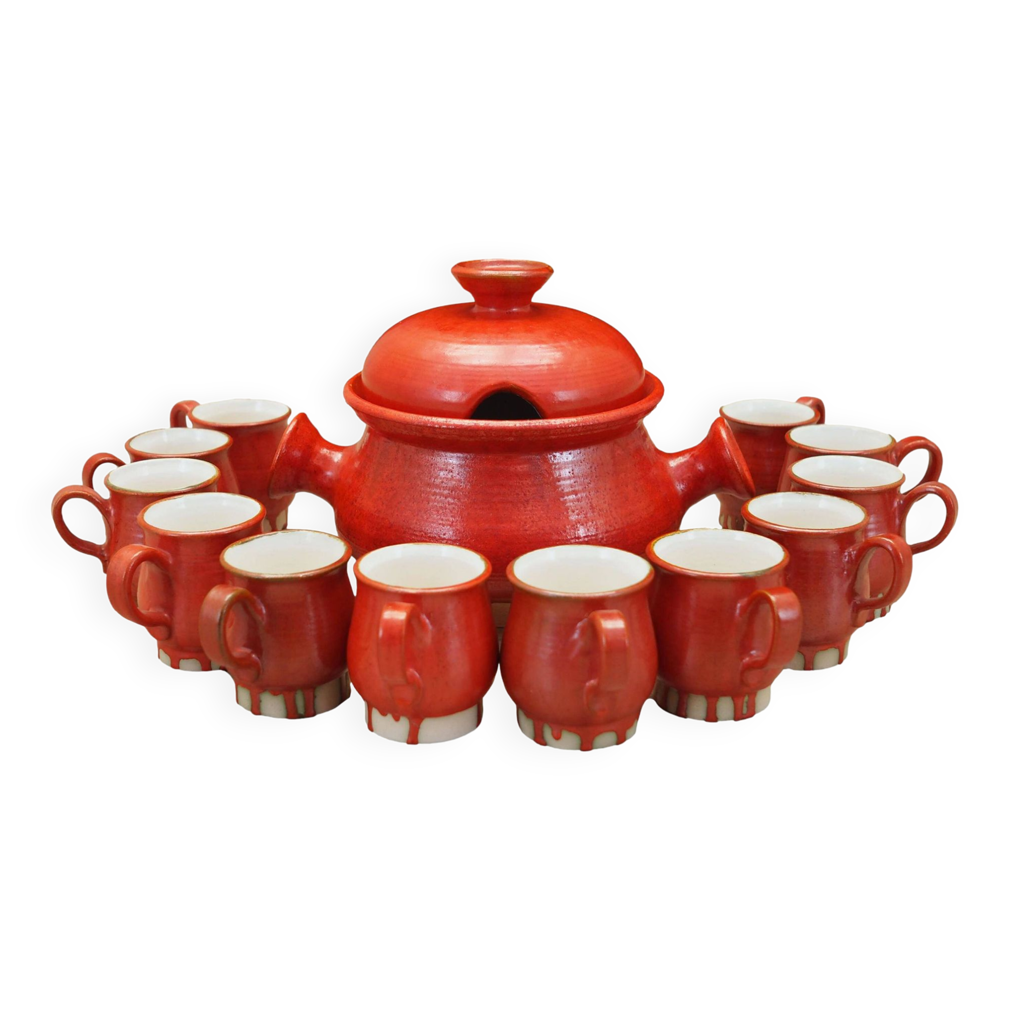 Ceramic punch set, Danish design, 1960s, production: Denmark