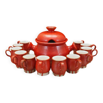 Ceramic punch set, Danish design, 1960s, production: Denmark