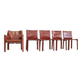 Cab 412 + 414 Dining Chairs by Mario Bellini for Cassina, Italy, Set of 5